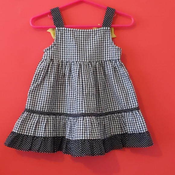 Black Plaid Embroidered Bumble Bee Dress - Picture 4 of 4